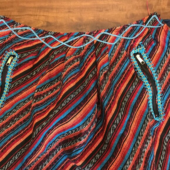 Handmade Sewn Woven Multicolor Embroidered Waist Apron Pockets Guatamalan Style - Picture 3 of 8